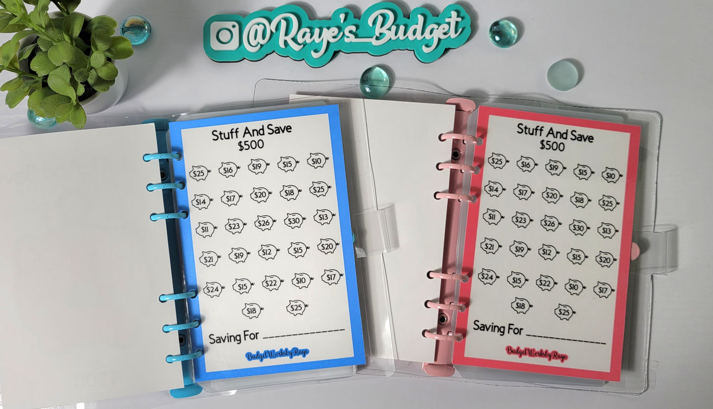 Stuff and Save Challenge Binder - $500 PINK