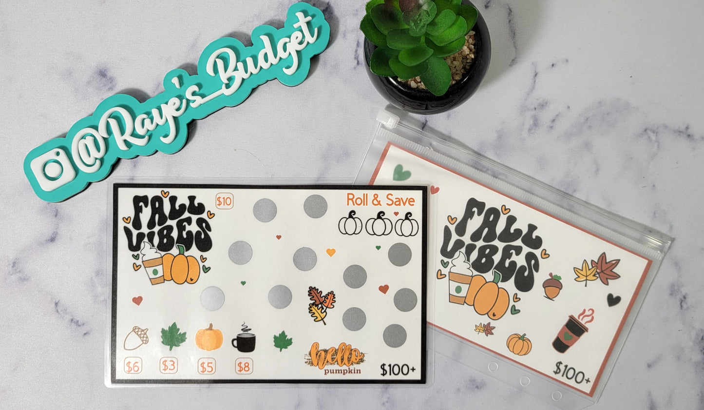 Fall Vibes 3-Way Savings Challenge with Envelope & Dashboard
