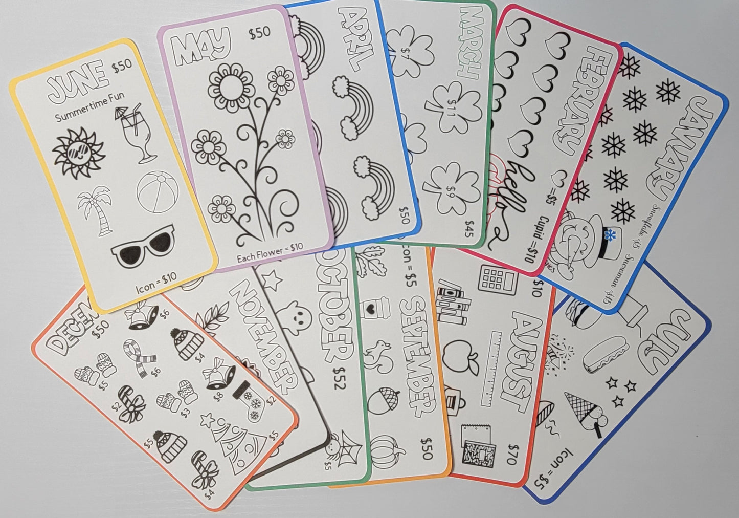 12 - Month Savings Challenge Bundle with A6 Envelope