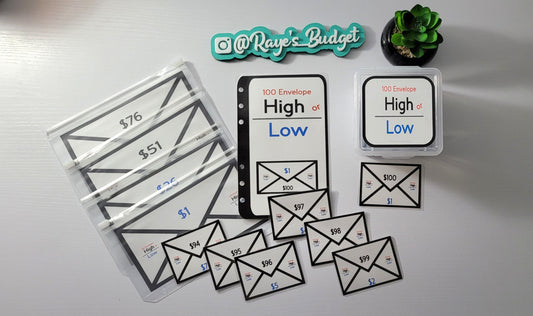 100 Envelope High or Low Challenge Box