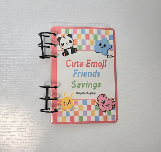 Cute Emoji Friends Savings Challenge Binder - Save $200+