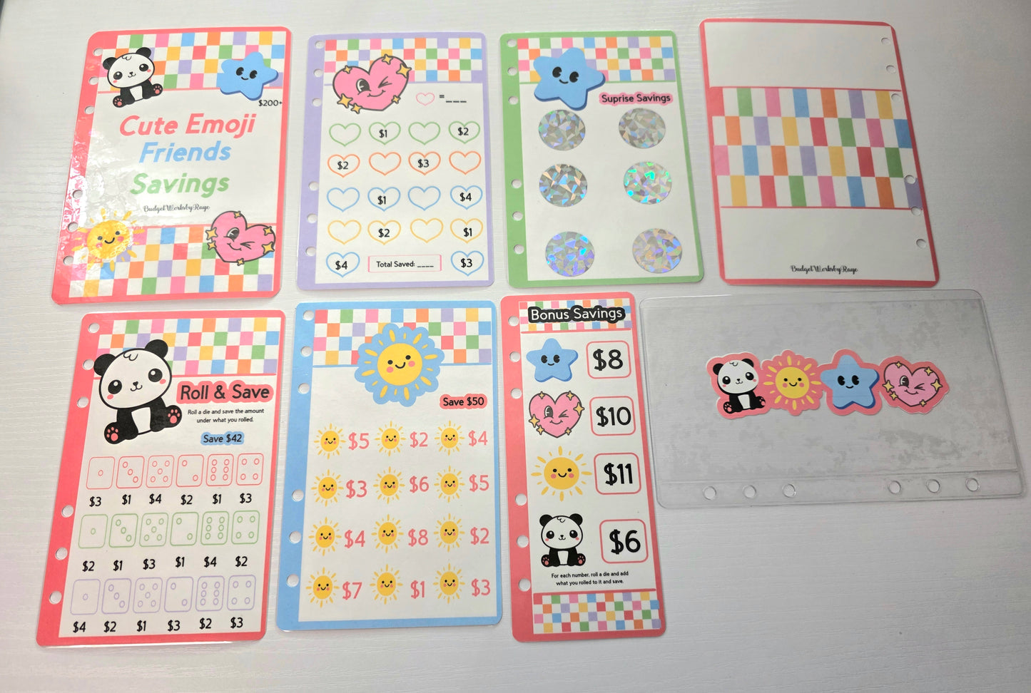 Cute Emoji Friends Savings Challenge Binder - Save $200+