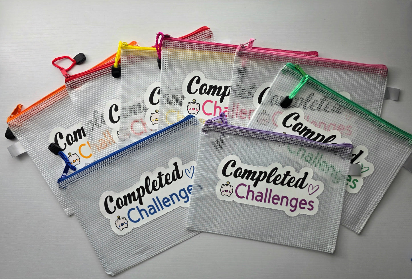 Completed Savings Challenges Mesh Pouch (Blue)