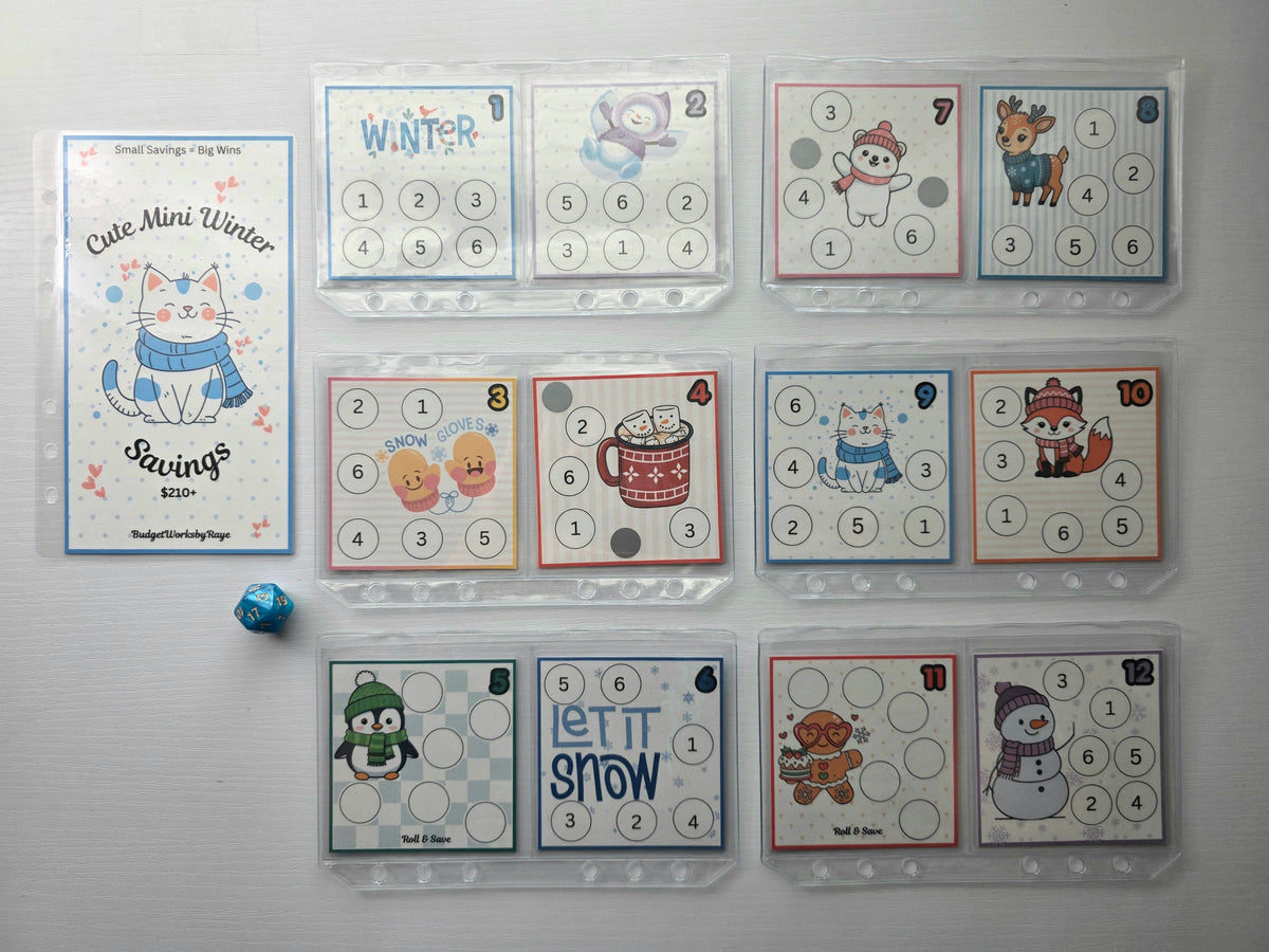 Cute Mini Winter Savings Challenge Bundle (Binder and Keychain NOT included)