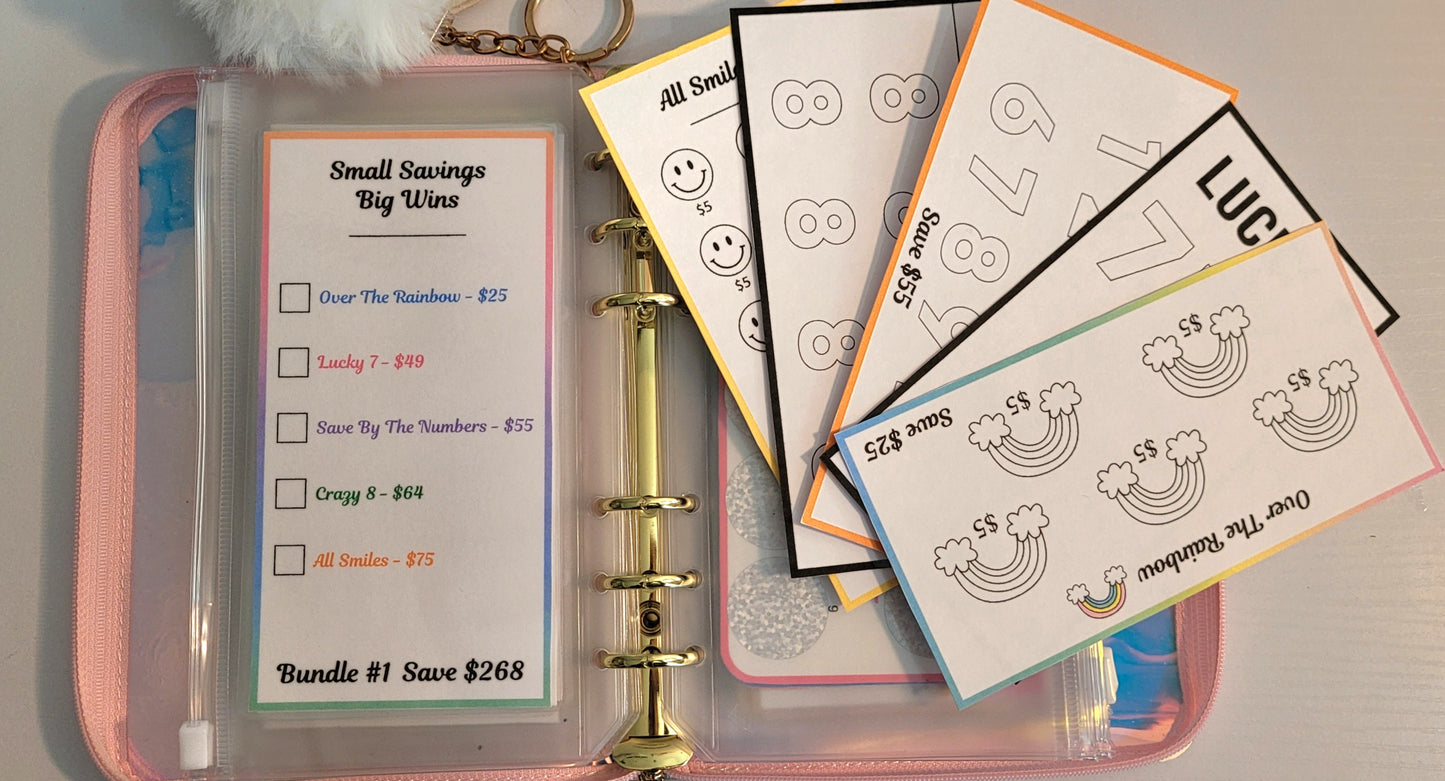 Small Savings = Big Wins 5 Challenges Bundle #1 With Dashboard and Envelope